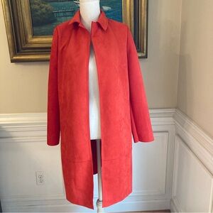 ZARA Red Orange Faux Suede Jacket